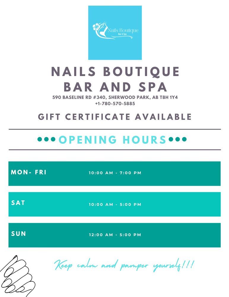 Nails menu and pricing